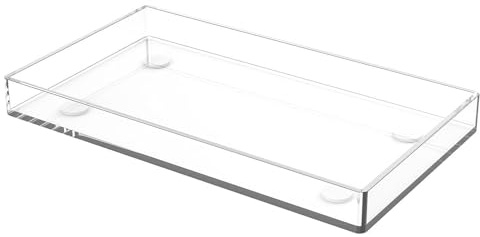 Bandeja De Acrílico Transparente - Organizador De Exhibición De Alimentos Transparente Rectangular De 28 * 16 * 2 Cm | Bandejas Decorativas De Acrílico Para Servir Para Cocina | Organizador De Bandeja