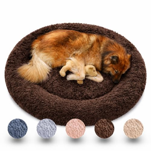 nobelpfote Hundebett Wolke 7 - Kuscheliges Hundekissen, waschbarer Bezug, gelenkschonend für kleine, mittelgroße & große Hunde, Braun, XL - 100cm