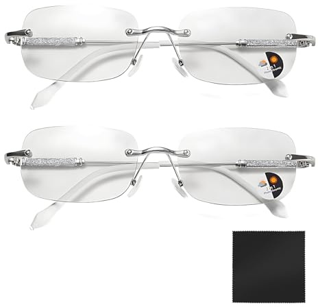 Lwezgi 2 Stück Intelligente Zoom Brille, Automatische Zoom Brille für Männer Und Frauen, Lesebrille mit Blaulichtfilter, Angenehm zu Tragen, Geeignet für Nah und Fernsicht