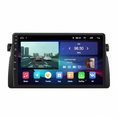 2 DIN Pantalla Radio para BMW E46 M3 318/320/325/330/335 9 Inches Android 15 Android Auto Steering Wheel Controls para, 8 Core 8G+128G