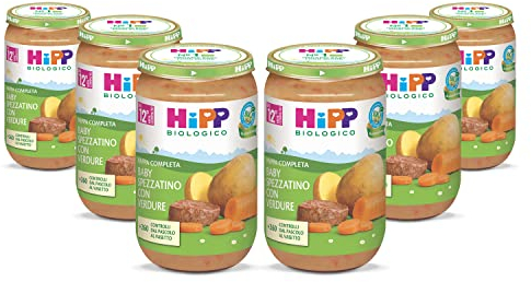 HiPP - Pappa Pronta Completa Bio, Baby Spezzatino con Verdure, per Bambini, 6 Confezioni da 250 gr