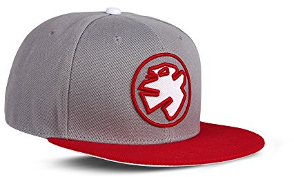 Rebel by Nature RC1 - Snapback Cap Logo Mütze Unisex Kappe Hat Sport Baseball 100% Acryl - Collection No1-6Panel ORIGINAL Rebel (Ruby-Grey)