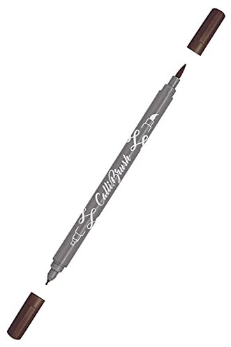 ONLINE Calli.Brush Pen mit Double-Tip, Pinsel- und Kalligraphie-Spitze, Handlettering Brush-Pens in verschiedenen Farben, bunte Bullet-Journal Stifte für Kalligrafie, Aquarell, Farbe: Braun