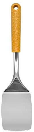 Fackelmann BIO Solid Turner, Spatula, Stainless Steel Function Head With Wood Fibre Handle, 31.5x10x4cm, Silver & Light brown/Orange