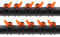 OTOTEC 10 x Haken für Angelruten, Kunststoff, Haken, Halter, Angelzubehör, Orange