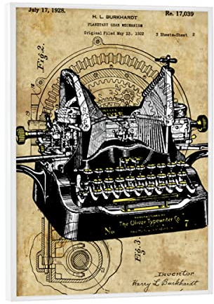 artboxONE Poster mit weißem Rahmen 18x13 cm Typografie Vintage Schreibmaschine - Bild Schreibmaschine Entwurf Retro