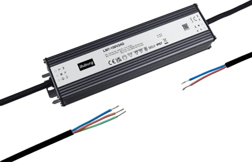 Transformador LED 24V 150W Impermeable IP67 Tensión Constante para Tira LED Alimentador Fuente de Alimentación LED