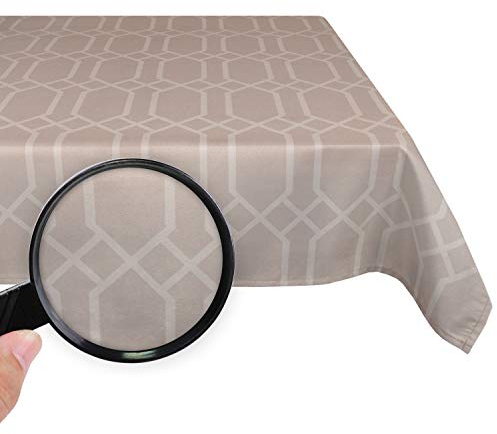 Valia Home Tischdecke mit Teflonbeschichtung für Innen- & Außenbereich anwendbar Wasser & Schmutzabweisend Dank verlässlichem Lotuseffekt - 140 x 200 cm beige