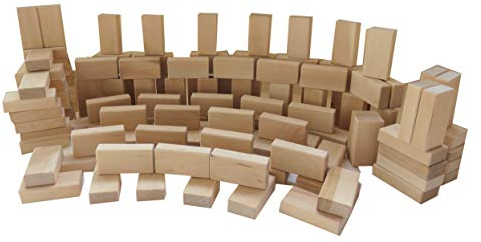 Original Baukid Holzbauklötze, 100 Bauklötze Minis für größere Kinder