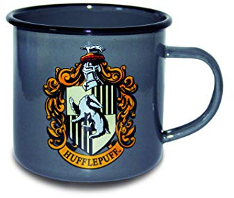 Logoshirt® Harry Potter I Hufflepuff I Logo I Emaille Becher I Outdoor Tasse I mit Motiv I ca. 300 ml I Lizenziertes Originaldesign
