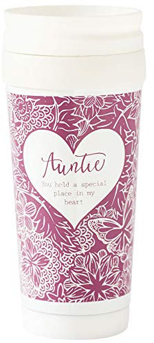 Arora 7560 Said with Sentiment Travel Mug-Auntie, Stainless Steel, Pink