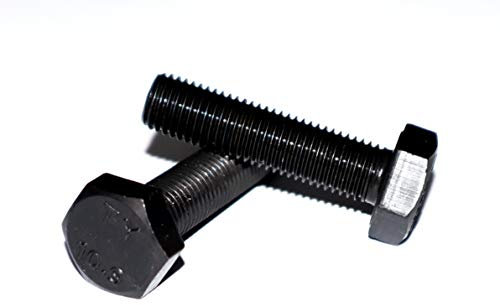 Vis à tête hexagonale M10 x 1,25 x 35 DIN 961 - Nombre de pièces : 10 - Filetage fin en acier noir - Filetage 10.9 jusqu'à la tête