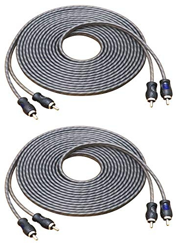RECOIL RCI217-2 Cinch-Kabel Set 2x5m 2-Kanal 99.99% OFC Paar-Twist Entstört | 2x17ft, Sauerstofffreies Kupfer, Vernickelte Stecker, Flexibler PVC-Mantel – RCA-Kabel Set für Auto