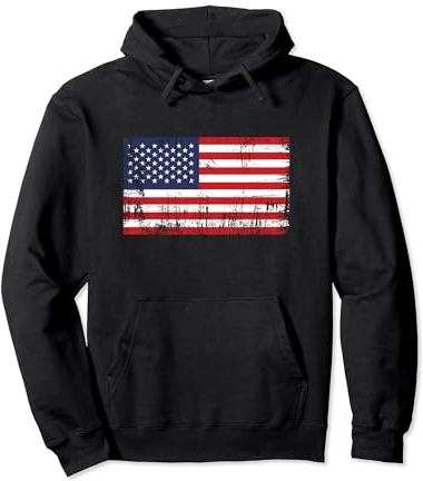 USA Vintage Amerika Banner Fan USA Flagge Retro Pullover Hoodie