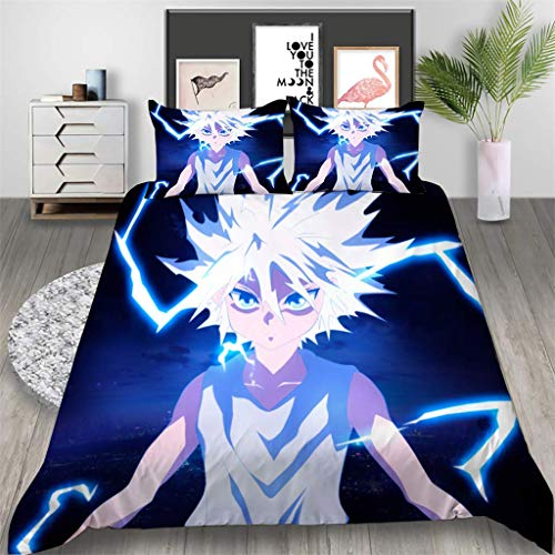 Agmdno Bettwäsche-Sets Hunter,Anime Bettwäsche,Bettbezug 135x200cm + Kissenbezug 80x80cm,kinderbettwäsche,3D Bettwäsche (QZLR2-6,135x200cm+80x80cmx1)