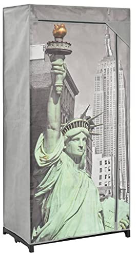 Zusammenklappbare Schrank, Mehrzweckschrank, Campingschrank mit Mehreren Fächern und Kunststoffverbinder Enthalten, Standrschrank, Stoffschrank, Garderobenschrank, Einfacher Zusammenbau, 75×45×160 cm