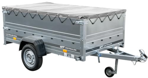 Garden Trailer 230 Kipp mit stützrad anhänger oder Leinwand, Grau Anhänger mit Doppelseiten