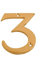 Brass Door Numbers Screw On 3 Inch Door Number Elegant and Bold Door Numerals Suitable for All Door Types Including Wooden uPVC and Composite Number 3.