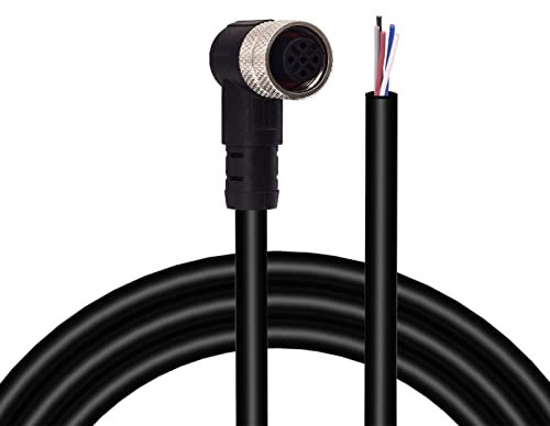 Lonlonty Anschlusskabel M12 Buchse 5 Pole, IP67 Wasserdicht Elektrische Kabel M12 Stecker Luftfahrtstecker 5 Pin 90 Grad für industrielle Automatisierung Feldmodul Netzwerk von Geräten 2M