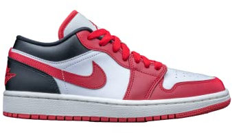 Chaussures basses Air Jordan 1 de Nike, Blanc/rouge gym., 41 EU