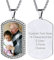 Supcare Herren Zirkon Personalisiert Foto Erkennungsmarke Dog Tags Halskette Gravur Anhänger für Name Text Militär Police Armee Kette aus Edelstahl für Frauen Jungen mit Geschenkebox Militär-Silber