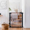 COSTWAY Türschutzgitter Baby 75-82cm, Sicherheitsgitter mit automatischem Schließen & Öffnen in 2 Richtungen, Druckmontage, Babygitter ohne Bohren für Treppen, Türen (Schwarz + Rot)