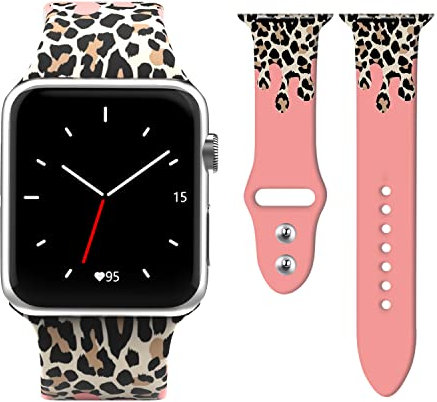 Fancy Bands Silikon-Armband für Apple Watch, 42 mm/44 mm/45 mm/49 mm, Größe M/L, 16 cm - 21,1 cm Handgelenk