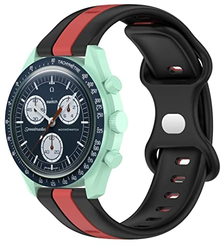 iPartsonline Replacement Strap Compatible for Omega X Swatch Silicone Rubber Watch Band Sport Wristband Women Men