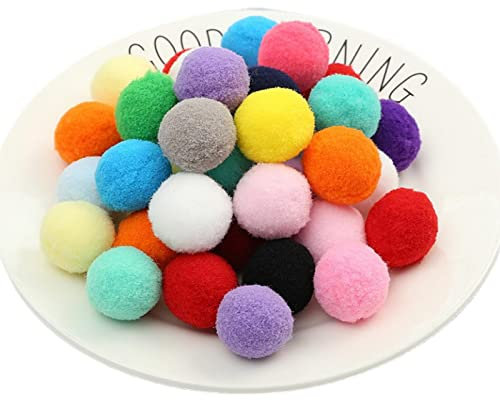 20 Stück 40mm Pompons Zum Basteln Craft Pom Poms BäLle Flauschigen Bunt Mini Pompon PlüSch BäLle Pom Pom BäLle Bunte Pompom Pompons Kleine Mini-Pompon Bunte Flauschige Pompon (Zufällige Farbmischung)
