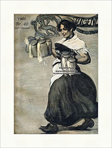 Biller Antik Première page du numéro 40 de 1901 Angelo Jank Bière Cruches Bavière Jeunesse 3299