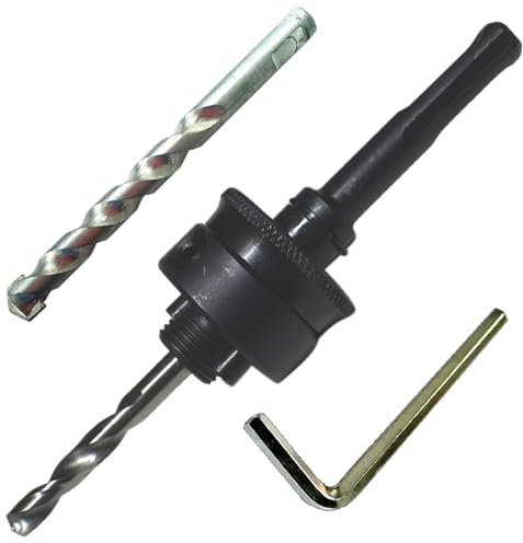 Goupilles de scie-cloche à changement rapide SDS Plus pour SDS Plus pour mandrin de scie-cloche pour supports de scie cloche de 3,8 cm à 20,3 cm avec foret pilote TCT pour maçonnerie et foret pilote