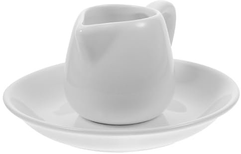 VINTORKY 1 Satz Milchkännchen Aus Keramik Saucierenschale Spender Für Honigkrüge Honigkrug-spender Soße Servierboot Kanne Zum Servieren Von Milch Soße Servierkrug Milchkanne Weiß Kaffee