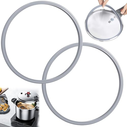 WDZGX Sicomatic Dichtungsring 22 cm Schnellkochtopf Ersatzteil Dichtungsringe Ersatzteile für Schnellkochtopf Silikon Grau 2 Stück