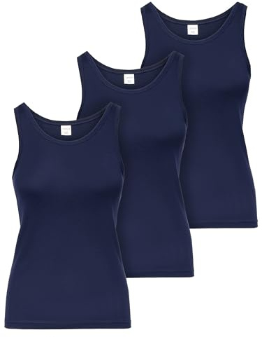 Ladeheid Unterhemd Damen Baumwoll Unterwäsche, Atmungsaktives Weiches Komfortables Tank Top Damen, Unterhemden, Set 3 Stück LA40-262