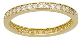 JC Trauringe Goldring Schmuckring Memoire-Ring in Echt 585 Gold klassische, schlichte Damenringe mit Vollkranz Zirkonia Steine Damen Schmuck in Gelbgold inkl. Schmucketui 8619