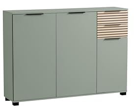 Schildmeyer Alexa Schuhschrank 701939, Pistazie/Akustikpaneel Optik, 141,9 x 35,0 x 105,5 cm