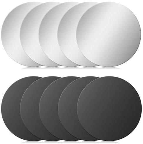Bewudy 10 Pcs Adhesive Thin Metal Plates (Compatible with Magnetic Mounts), Magnet Phone Metal Plate for Magnetic Mounts, Metal Plates for Phone Case, Metal Plate for Car Metal Plates (Round)