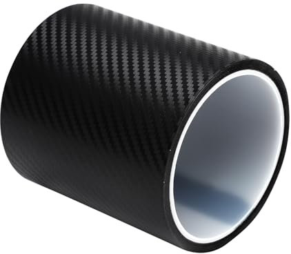 HENGBIRD Autofolie Schwarz,10cm*3m Carbon Fiber Folie, Lackschutzfolie für Auto, Dekorative Auto Carbonfolie Klebefolie Auto Einstiegsleisten Schutz Türschwellenaufkleber