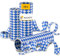 HEKU Oktoberfest Deko Luftschlangen blau weiß 30 Rollen - bayrische Deko aus Recyclingpapier - Tischdeko Oktoberfest leicht trennbare bayrische Deko Party