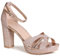topschuhe24 3108 Damen Glitzer Riemchen Sandaletten Plateau, Farbe:Rose Gold, Größe:38 EU