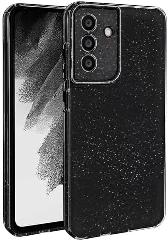 ATISIJIE Glitzer Hülle für Samsung Galaxy S24 FE Hülle,Silikon Stoßfest Handyhülle Glitzer Schutzhülle für Frauen und Mädchen für Samsung Galaxy S24 FE Schwarz