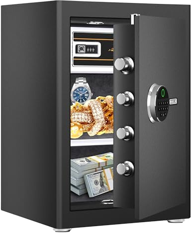 HSGCJS Biometric Fingerprint Safe, Home Safe Box with full Digital Keypad,Security Safe For Home,Office and Hotel-3.02 Cubic Feet