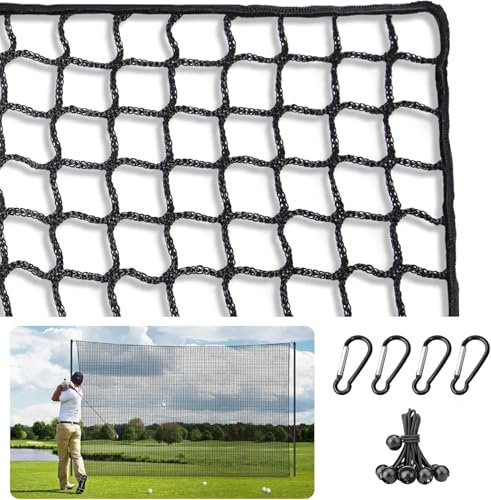 Hanured® Golf Übungszaunnetz 3x3m, Schwarzes Polyester Golfnetz mit Seil und Schnalle, Ballfangnetz für Golf, Baseball, Hockey für Indoor Outdoor Garten