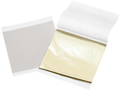 QUARKZMAN 100 Stück Blattblätter, 3,5 x 3,5 Folienblätter Papierblätter für DIY Basteln Malen Nägel Harz Möbel Dekoration (Champagner Silber)