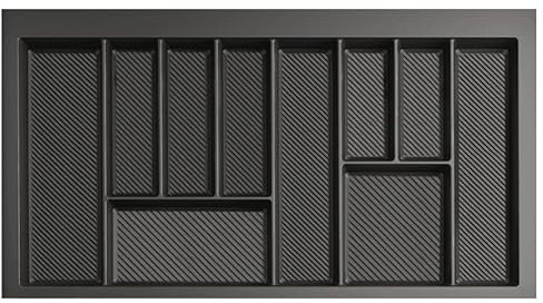 MAX - new, sturdy cutlery tray - allows the cutting of edges - size: 400mm-900mm, graphite (790mm-850mm x 490mm (900mm cabinet))