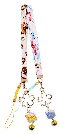 DEARMAMY 2stücke Bunte Glückskatze Handy Kette Lanyard Mit Glöckchen Abnehmbare Dekoration Für Handys Taschen Und Schlüsselanhänger Für Damen Und Mädchen