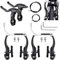 Mineup Fahrrad Bremsen Set, Vordere und Hintere MTB Bremse, Universal Fahrradbremsen, Fahrrad V Bremse, Bremsseile und Bremshebel Kit für Mountainbikes und Rennräder (schwarz)