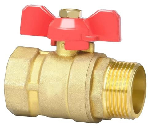 Valvola a sfera 1 pollice in ghisa valvola filettata, durevole e antiruggine, adatto per l'installazione del tubo dell'acqua/rubinetto, guarnizione forte, controllo domestico o industriale della