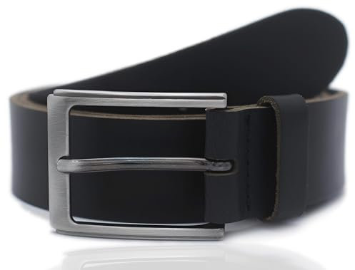 FRIEDRICH HOFFMANN Gürtel Herren schwarz - Ledergürtel Herren - 100% Leder - Anzuggürtel Business Gürtel Jeans - 3,5 cm - Made in Germany (Schwarz, 110 cm Bundweite = 125 cm Gesamtlänge)