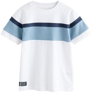 NEXT Jungen Standard Kurzarmshirt mit Farbblock-Design 100% Baumwolle 98-176